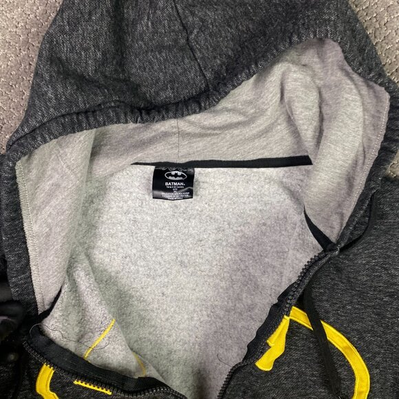 Batman Hoodie Men's 2XL Fits like an XL Full Zip Fleece Lined Gray DC Comics - Picture 3 of 9